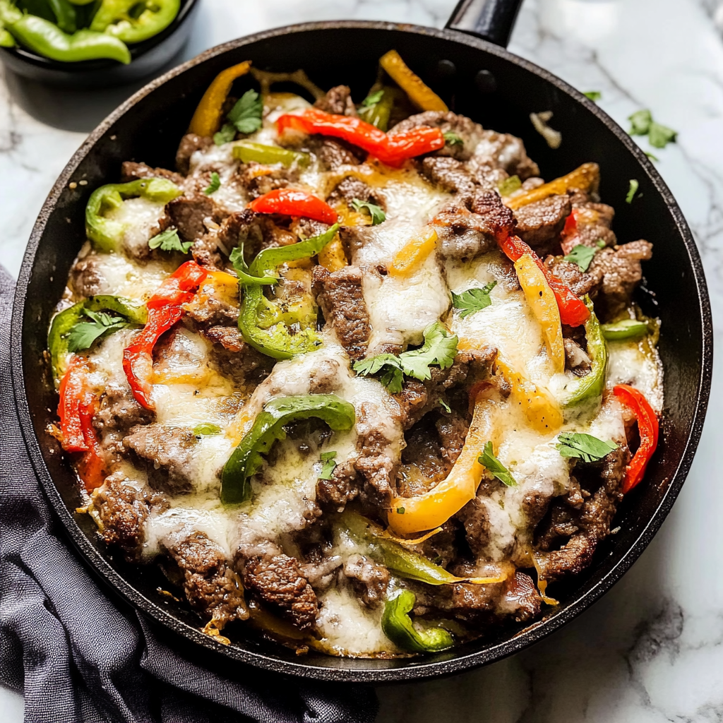 Amazing Philly Cheese Beef Skillet for an Incredible Dinner
