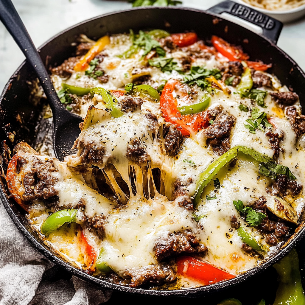 Philly Cheese Beef Skillet