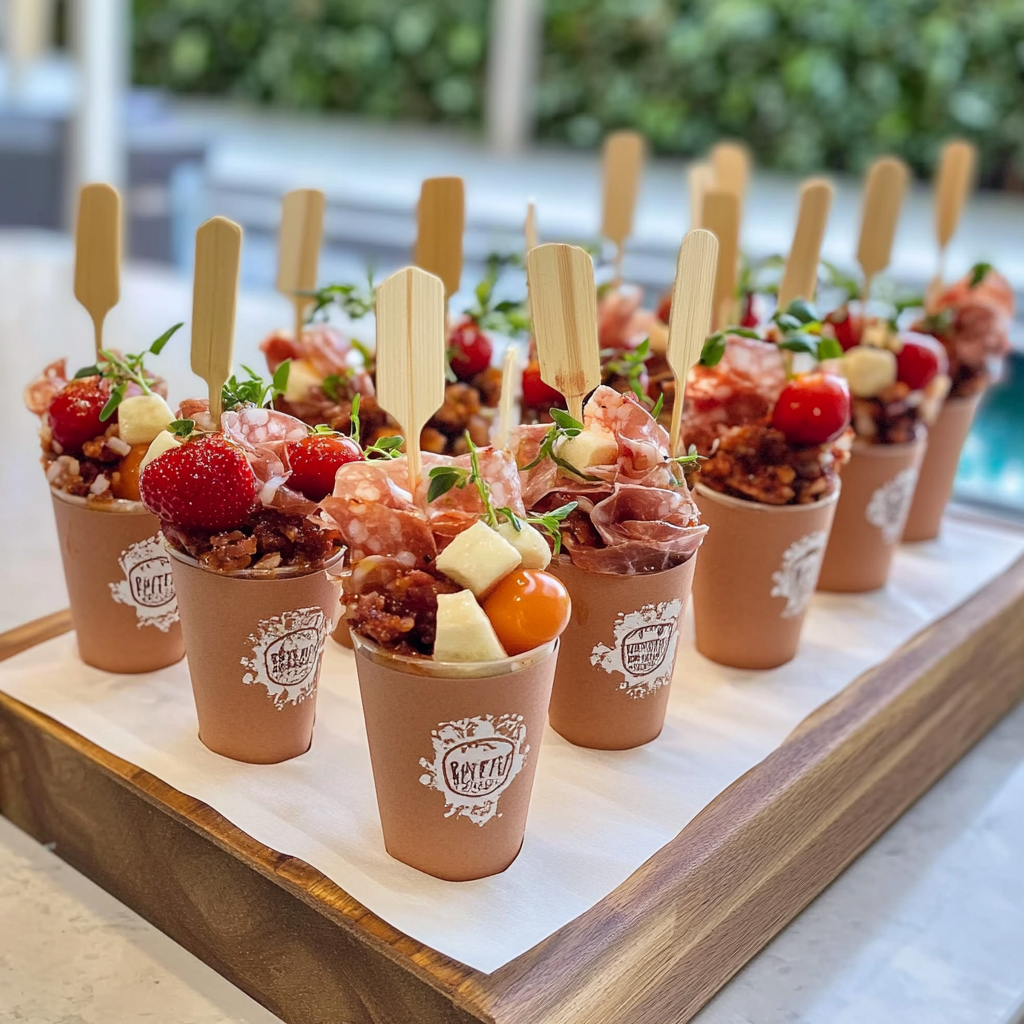 Pool party charcuterie cups