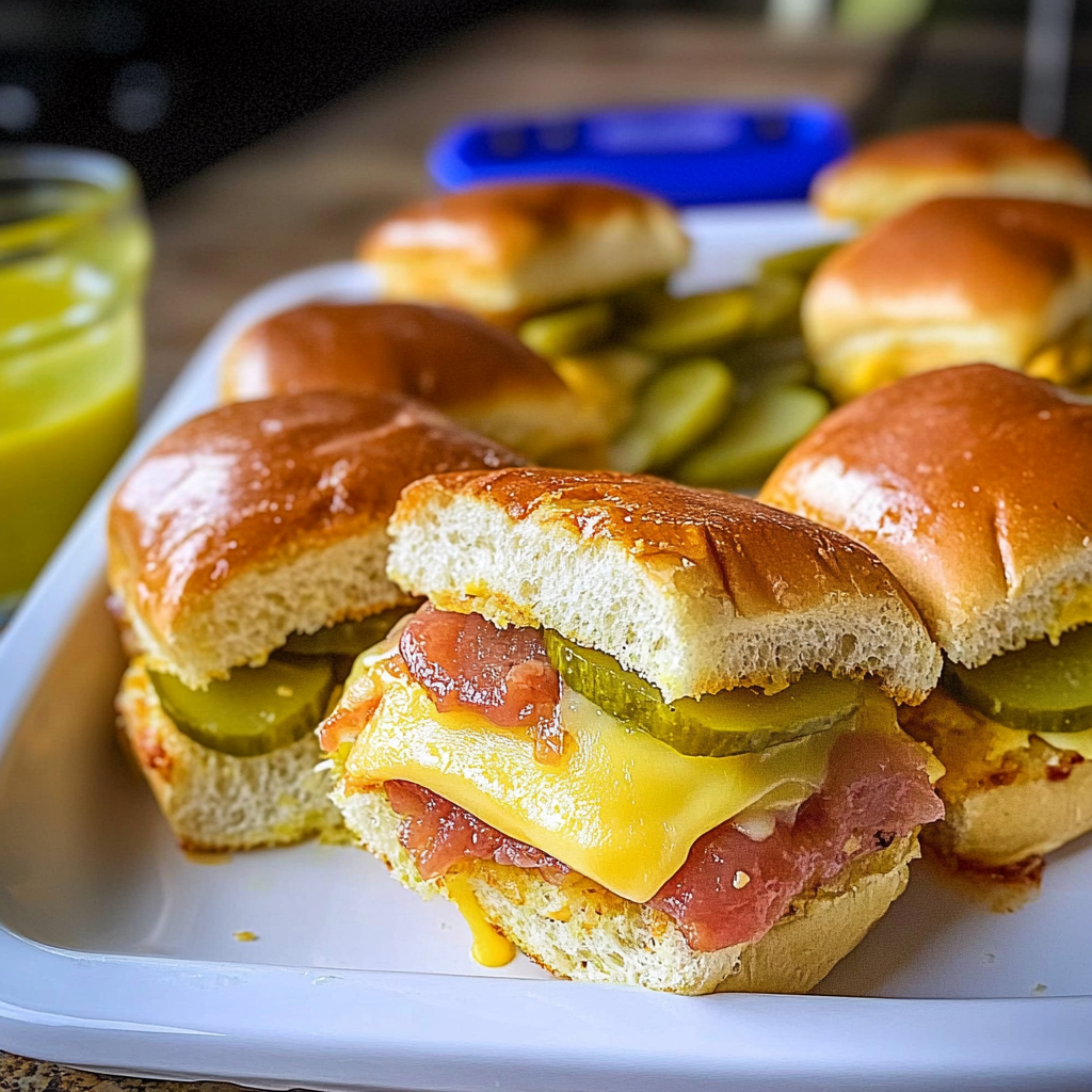 Amazing Poolside Sliders with Cheese and Pickles Delight