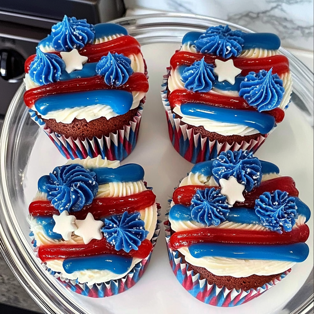 Red White and Blue Cupcakes