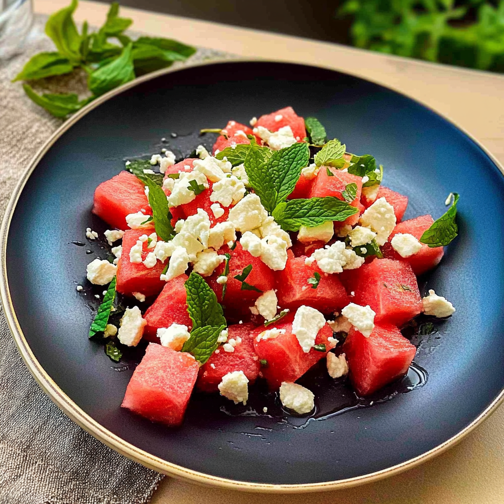 Amazing Refreshing Watermelon Salad with Feta and Mint Delight