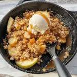Amazing Skillet Apple Crisp with Ice Cream Delight