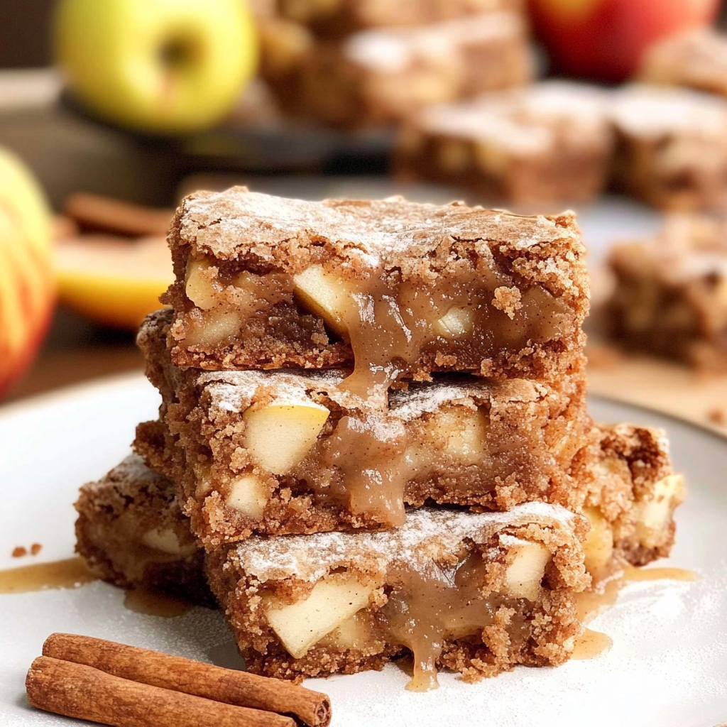 Amazing Soft Apple Blondies with Cinnamon Sugar Delight