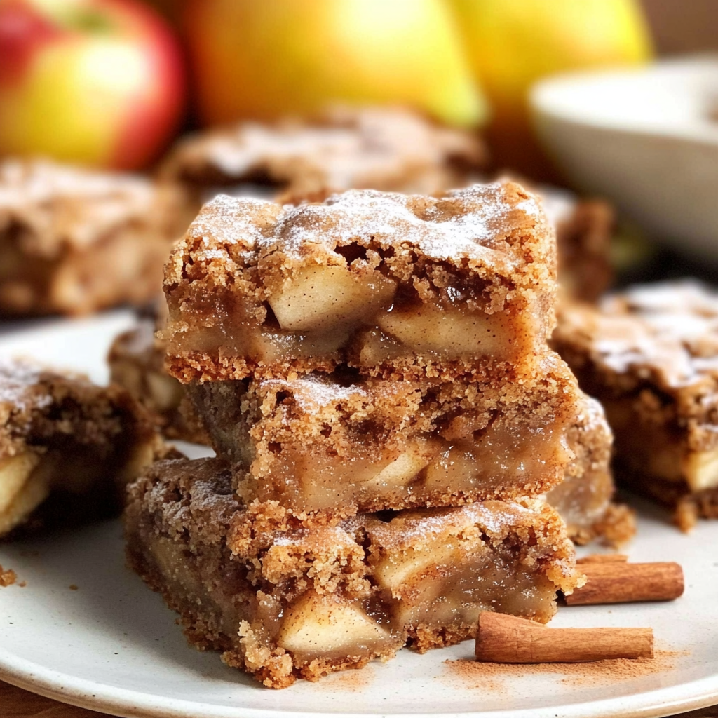 Soft Apple Blondies with Cinnamon Sugar