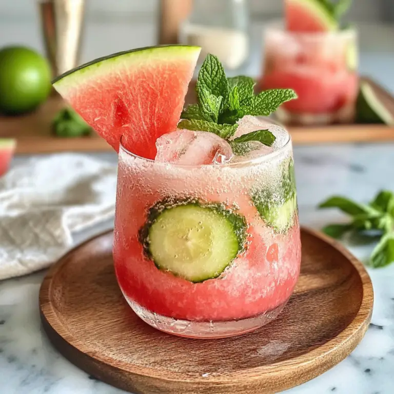 Spiked Watermelon Mocktail with Mint (Non-Alcoholic) - Amazing Spiked Watermelon Mocktail with Mint for Refreshing Bliss