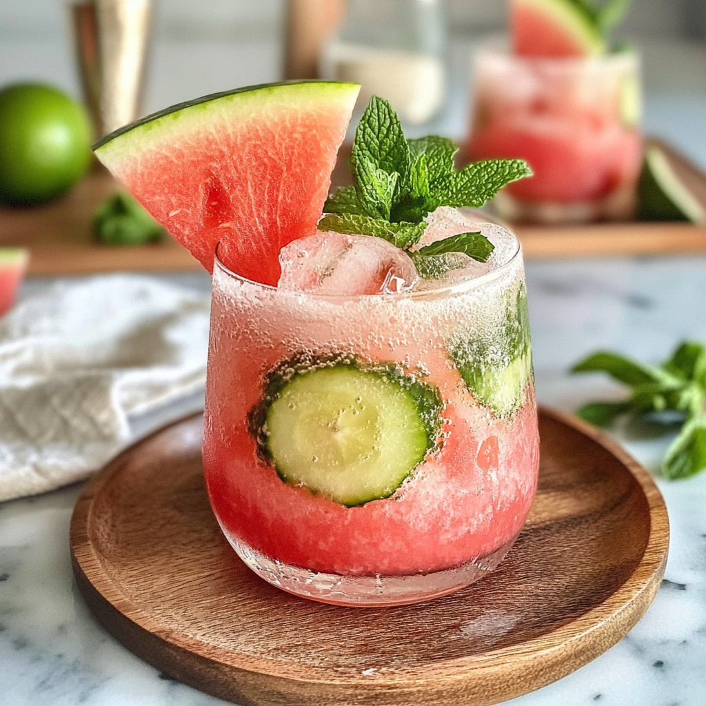 Spiked Watermelon Mocktail with Mint (Non-Alcoholic) - Amazing Spiked Watermelon Mocktail with Mint for Refreshing Bliss