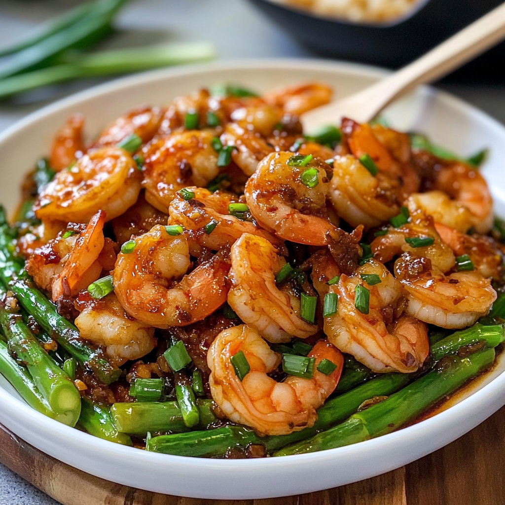Sweet Chili Shrimp with Asparagus