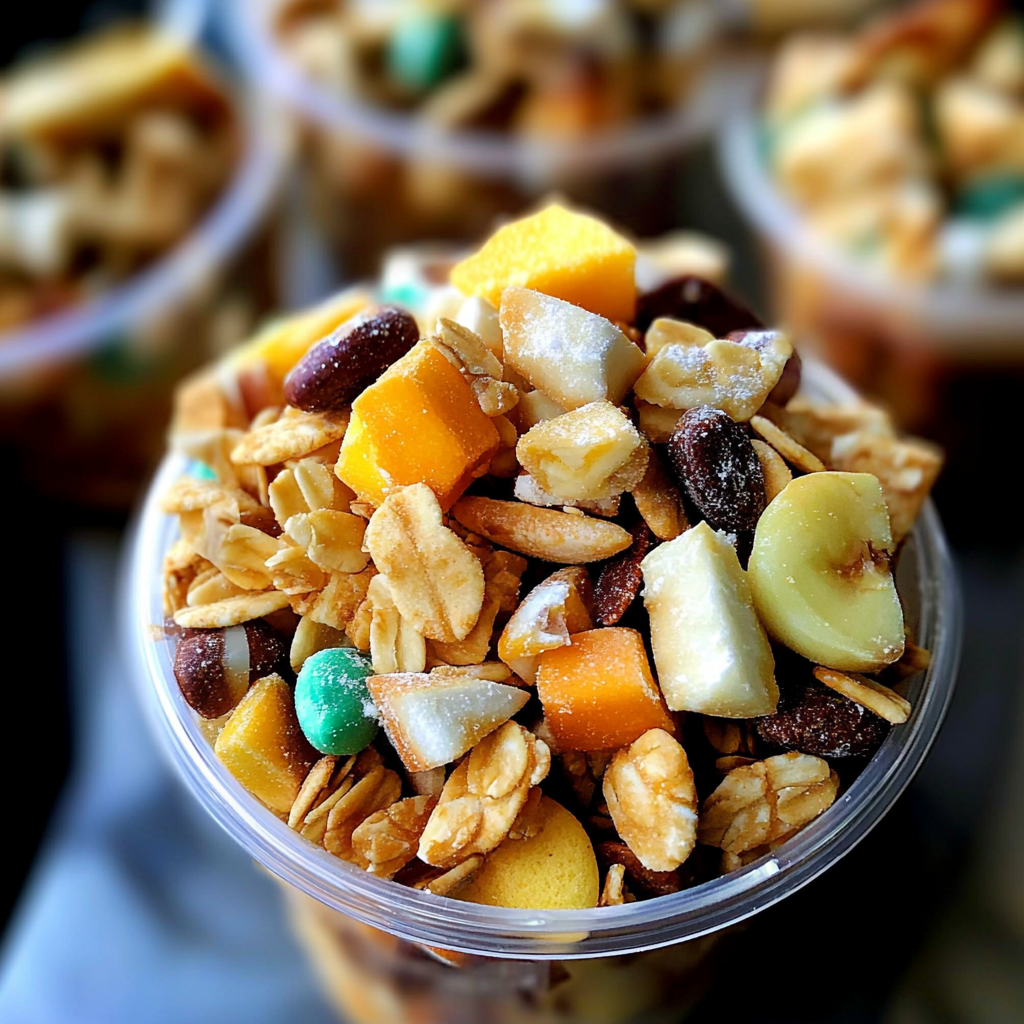 Tropical trail mix snack cups