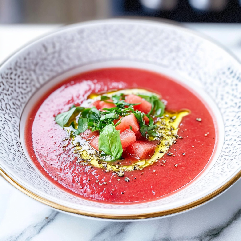 Watermelon Gazpacho Cold Soup Recipe