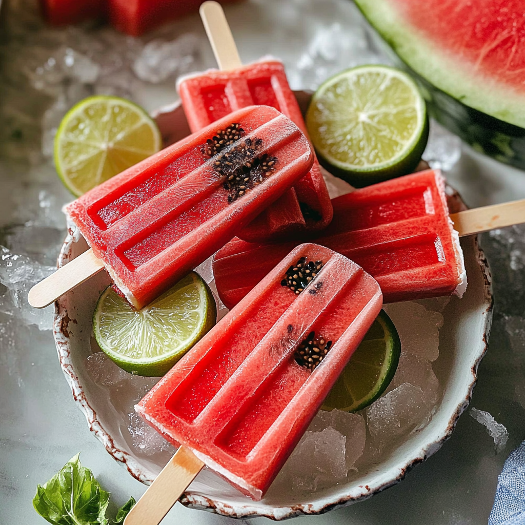 Amazing Watermelon Popsicles with Lime and Honey Delight