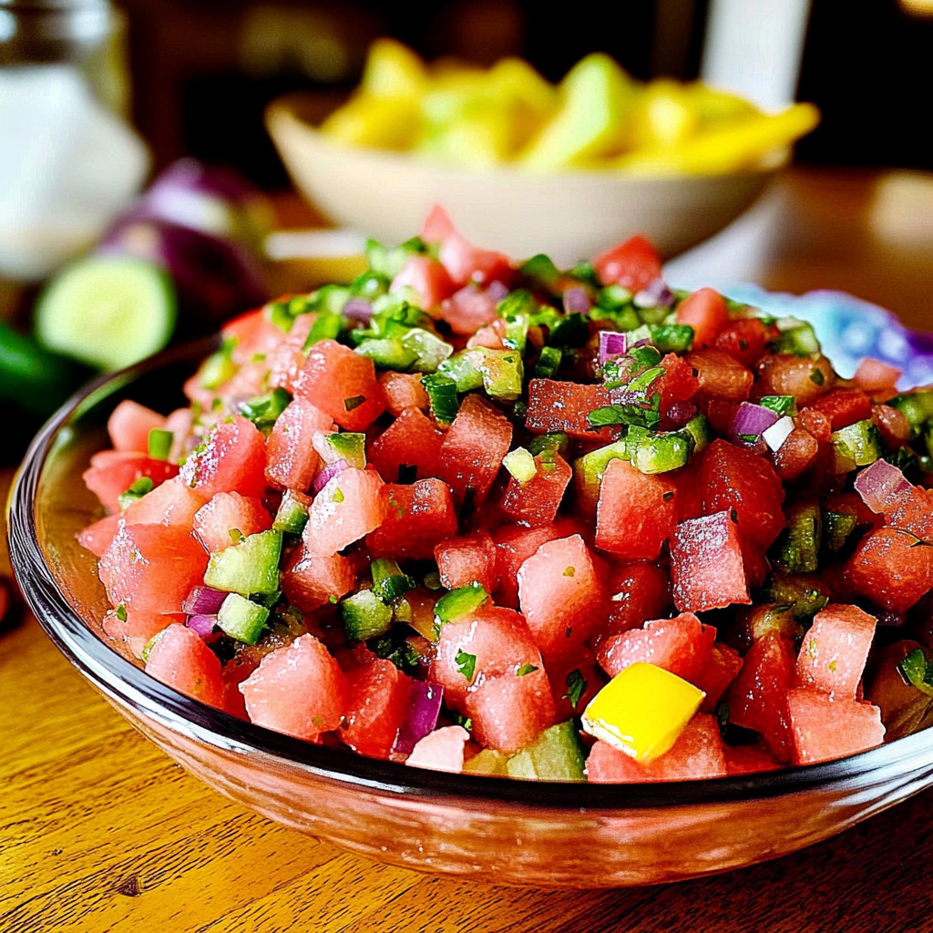 Watermelon Salsa with Jalapeño and Red Onion