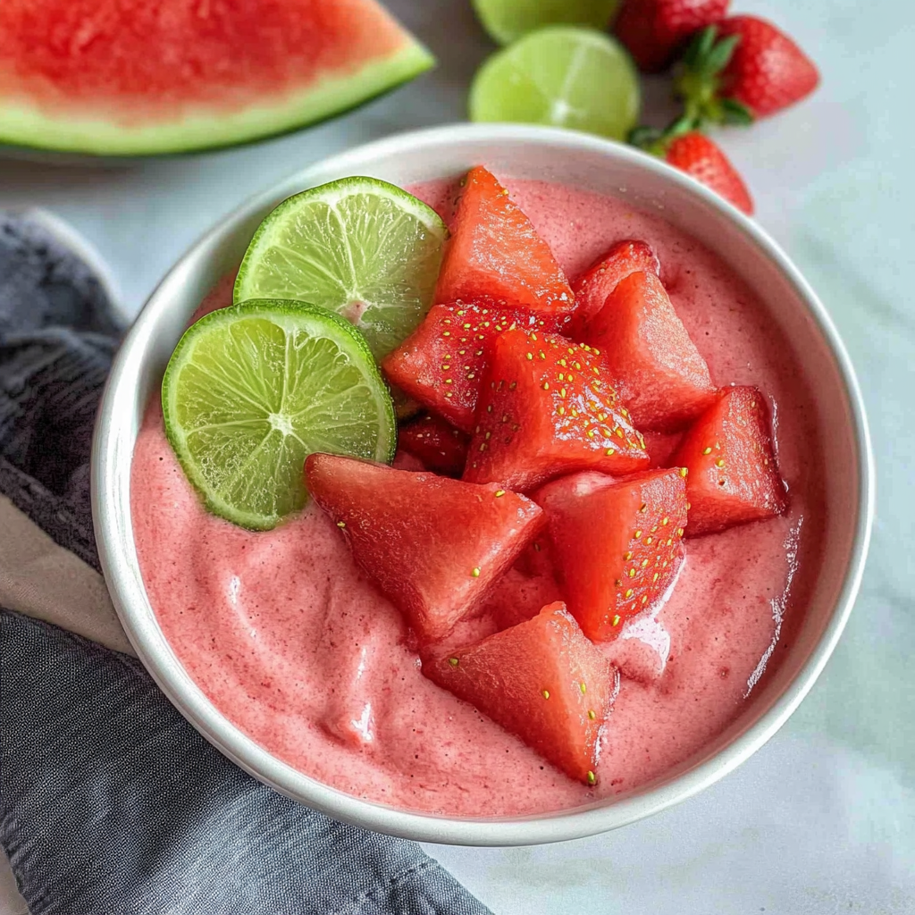 Watermelon and Strawberry Smoothie Bowl