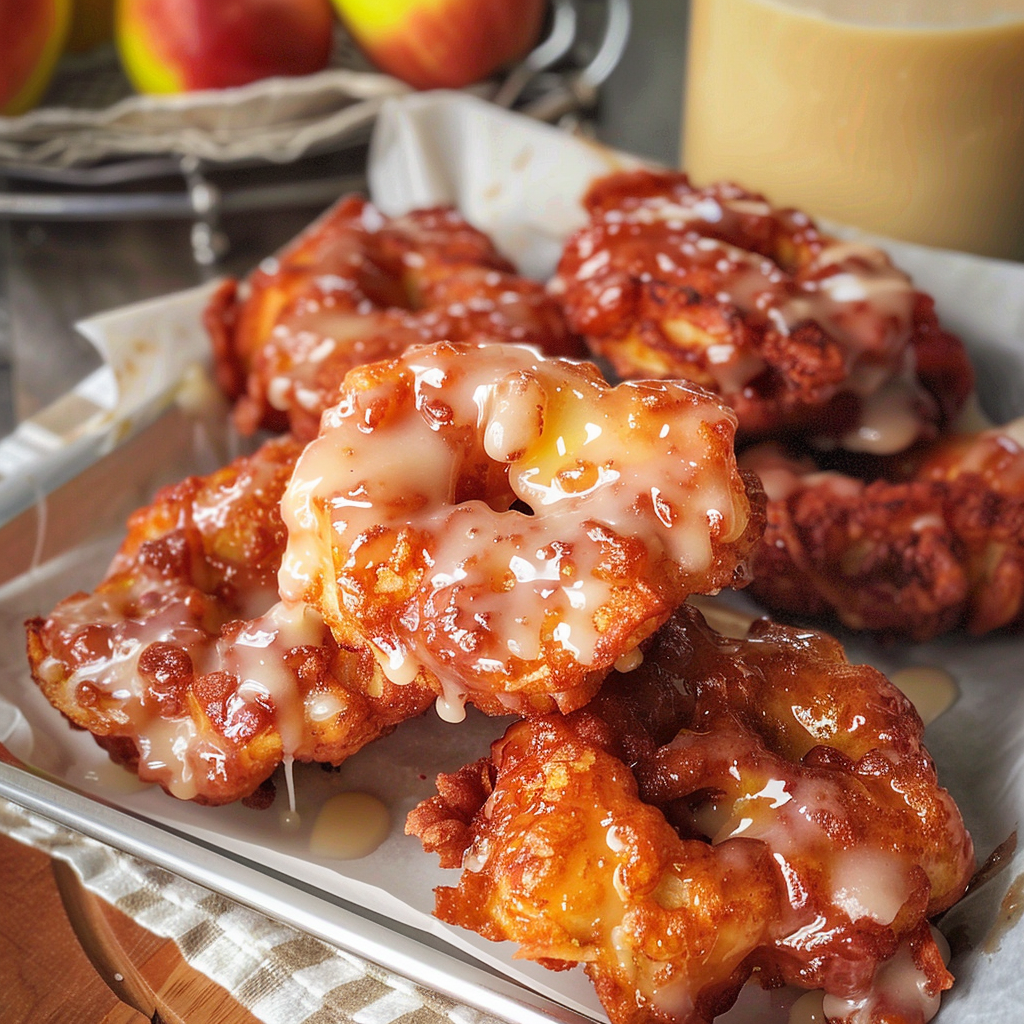 Apple Fritters with Glaze – No Yeast