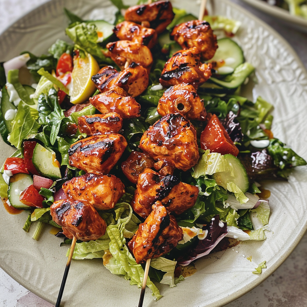 Amazing BBQ Chicken Skewer Salad for Delicious Flavor