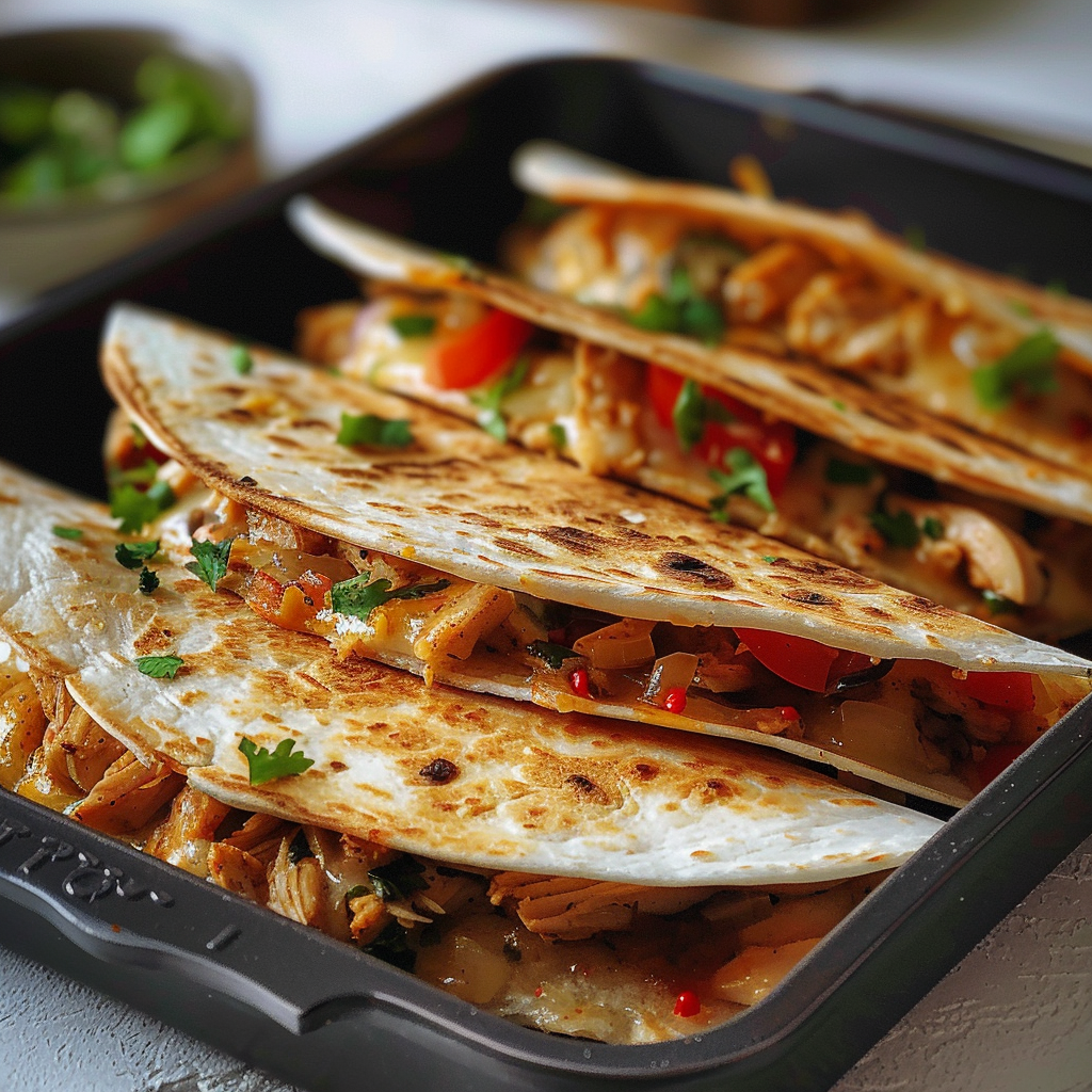 Back-to-school chicken quesadillas