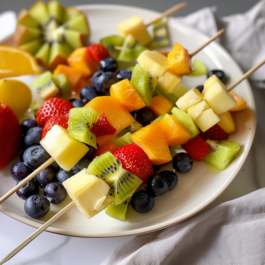 Back-to-school fruit and cheese skewers