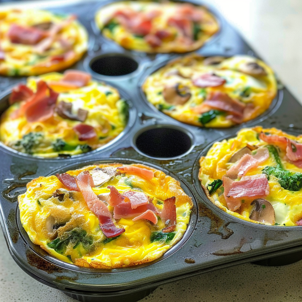 Back-to-school muffin tin omelets