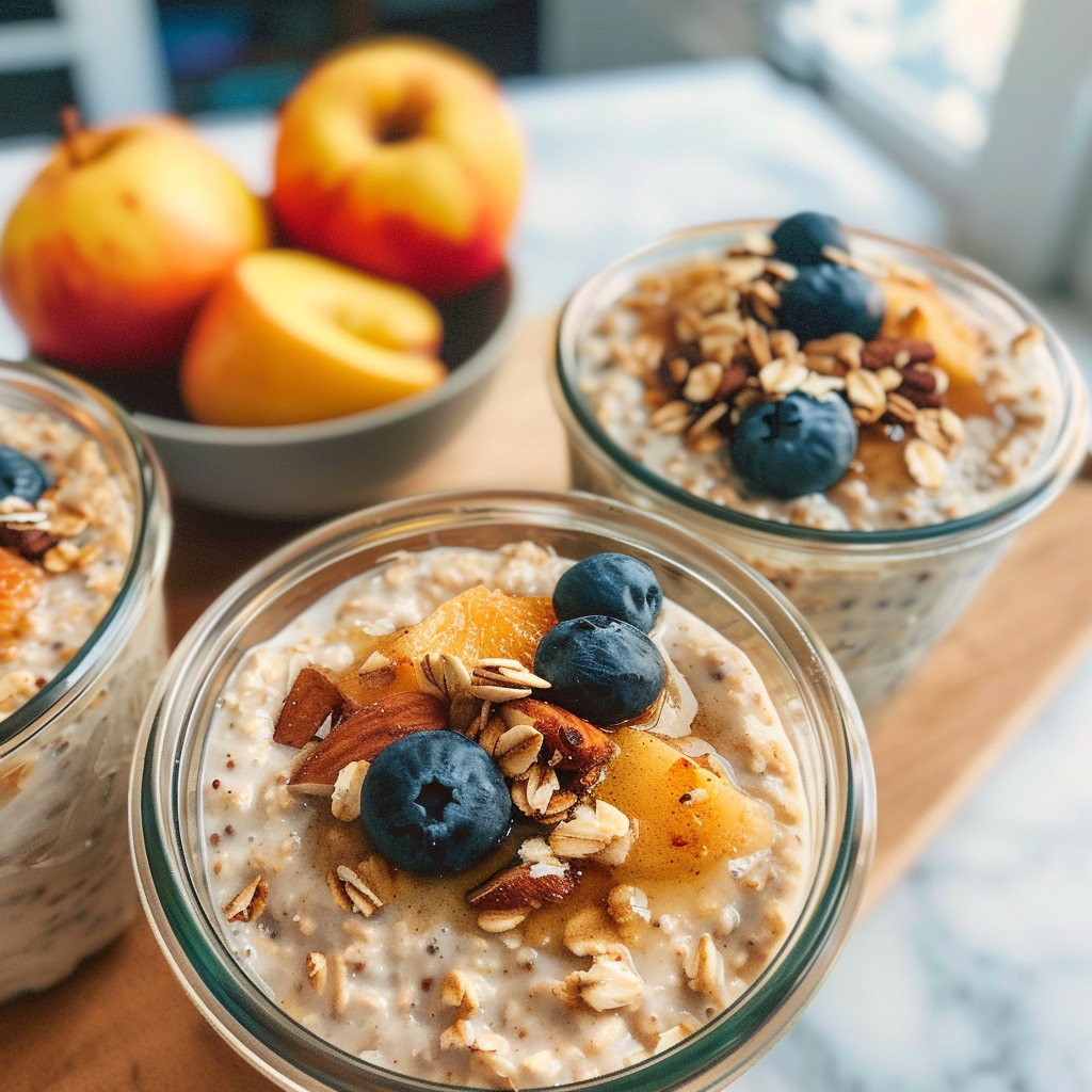 Back-to-school overnight oats jars