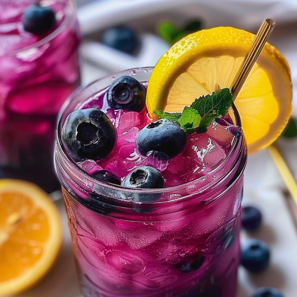 Blueberry lavender lemonade summer drink no alcohol