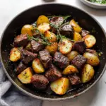 Incredible Butter Steak Bites with Garlic Herb Potatoes