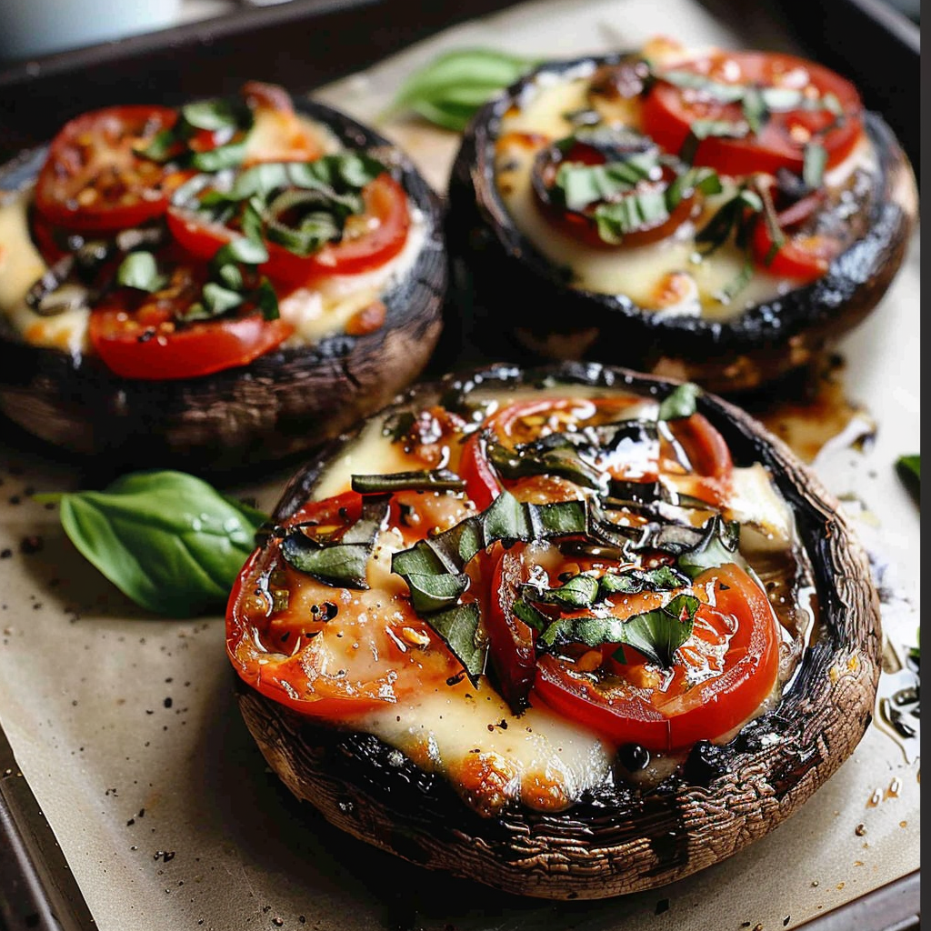 Caprese stuffed portobello mushrooms