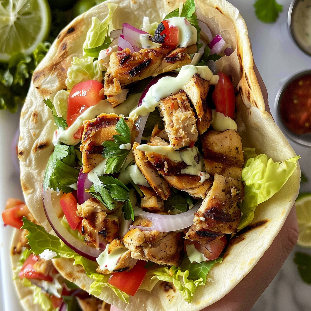 Chicken shawarma wrap sandwich
