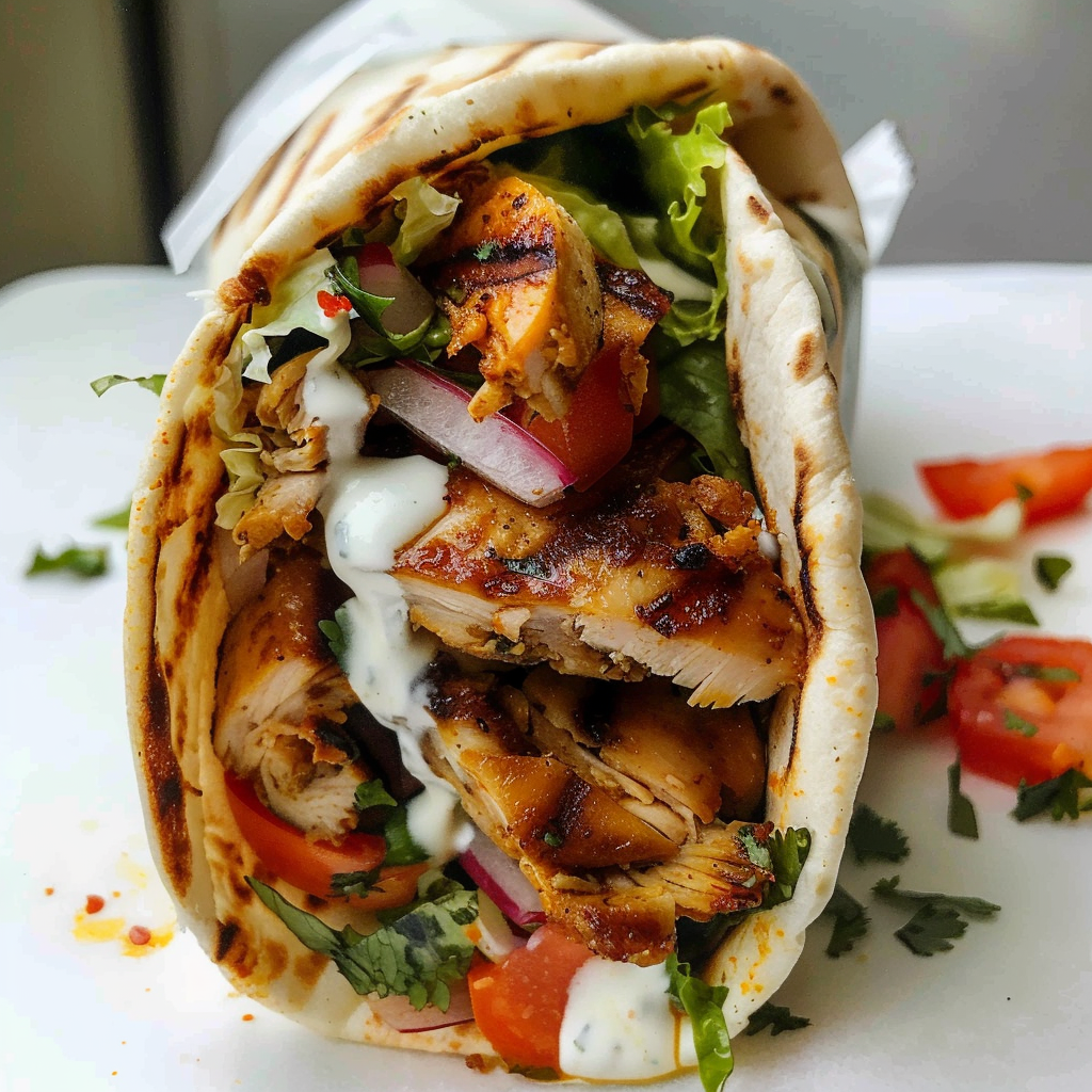 Chicken shawarma wrap sandwich