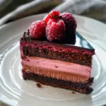 Amazing Chocolate and Raspberry Mousse Cake with Dark Chocolate Mirror Glaze