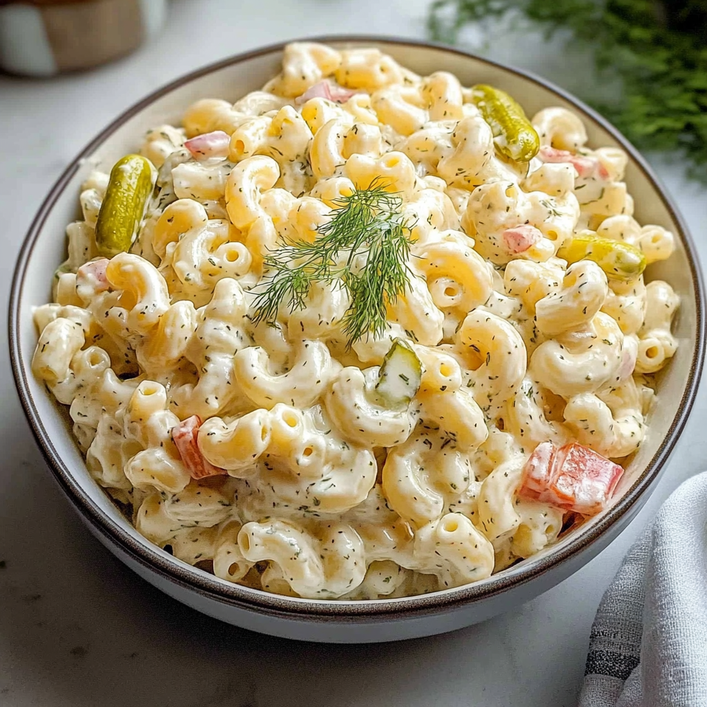 Amazing Classic Dill Pickle Macaroni Salad for Summer Bliss