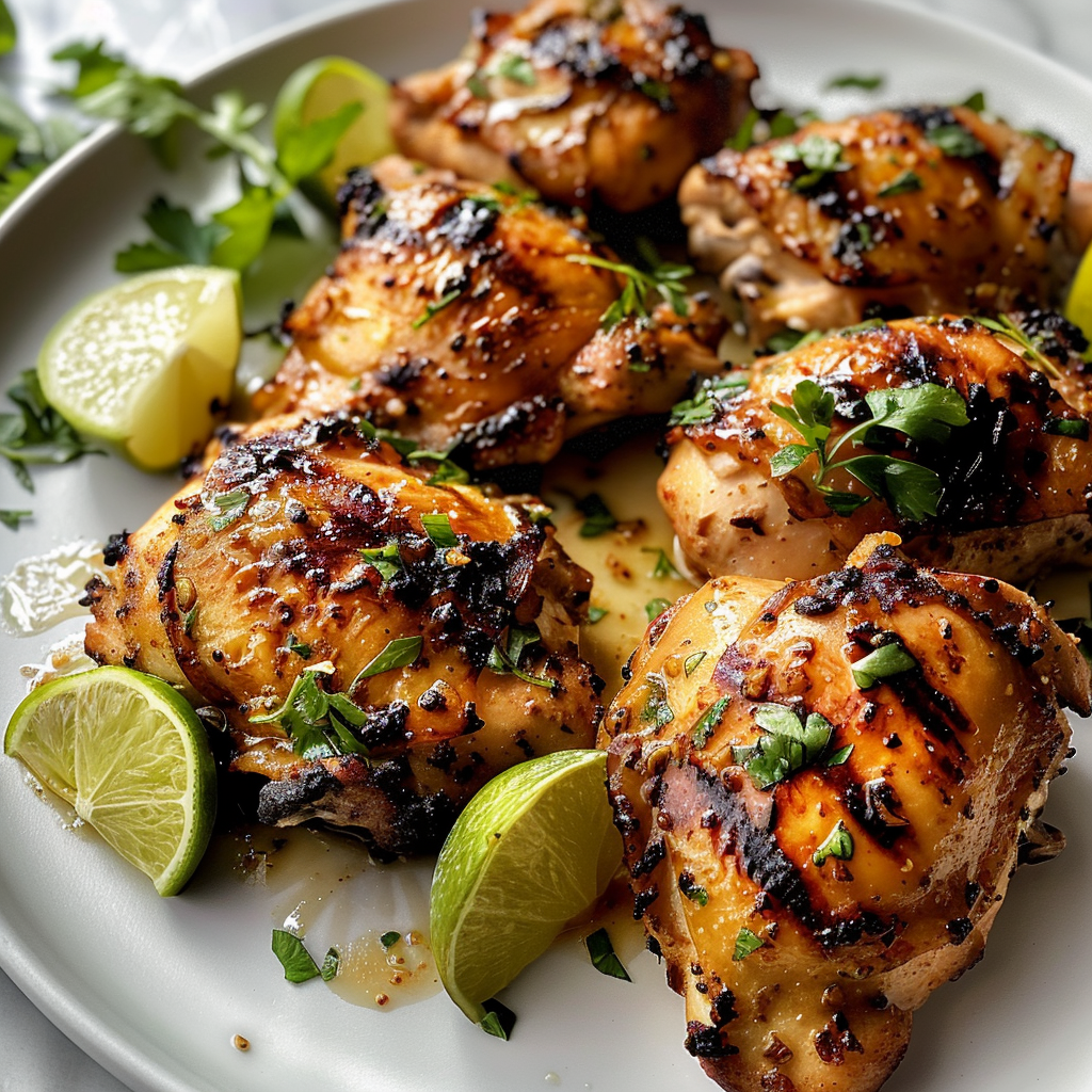 Coconut lime grilled chicken thighs