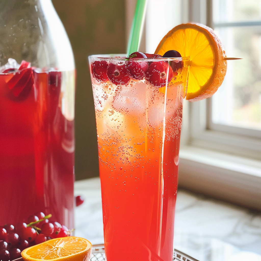 Cranberry orange summer drink no alcohol Sparkler