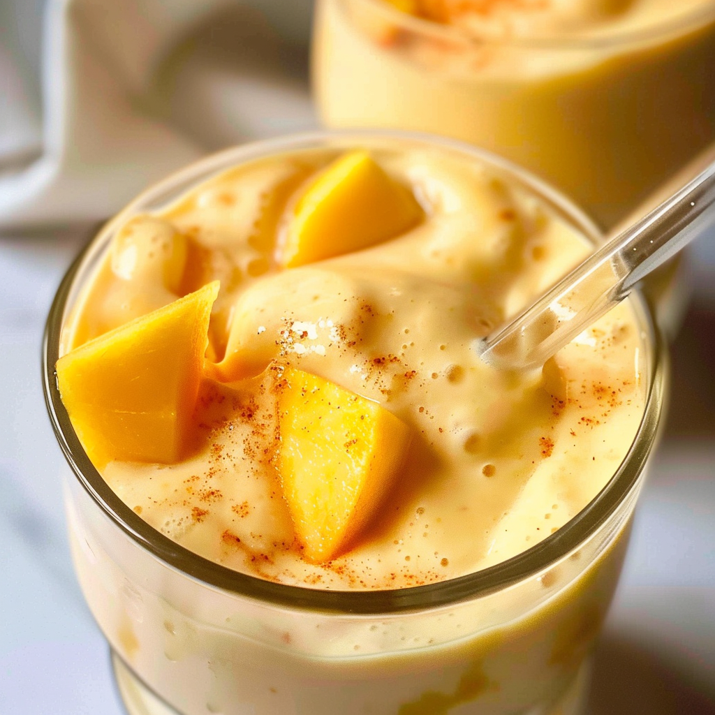 Creamy Peach Smoothie with Greek Yogurt