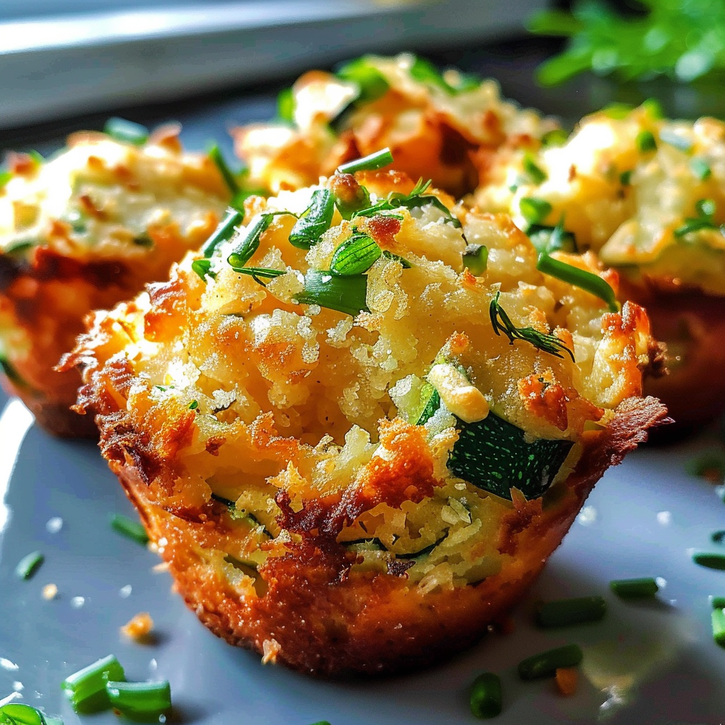 Amazing Crispy Parmesan Zucchini Potato Muffins Recipe