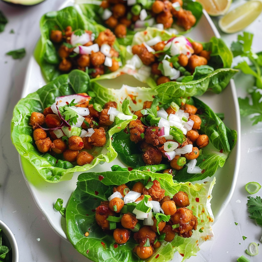 Amazing Crispy Chickpea Lettuce Wraps for Delightful Bites