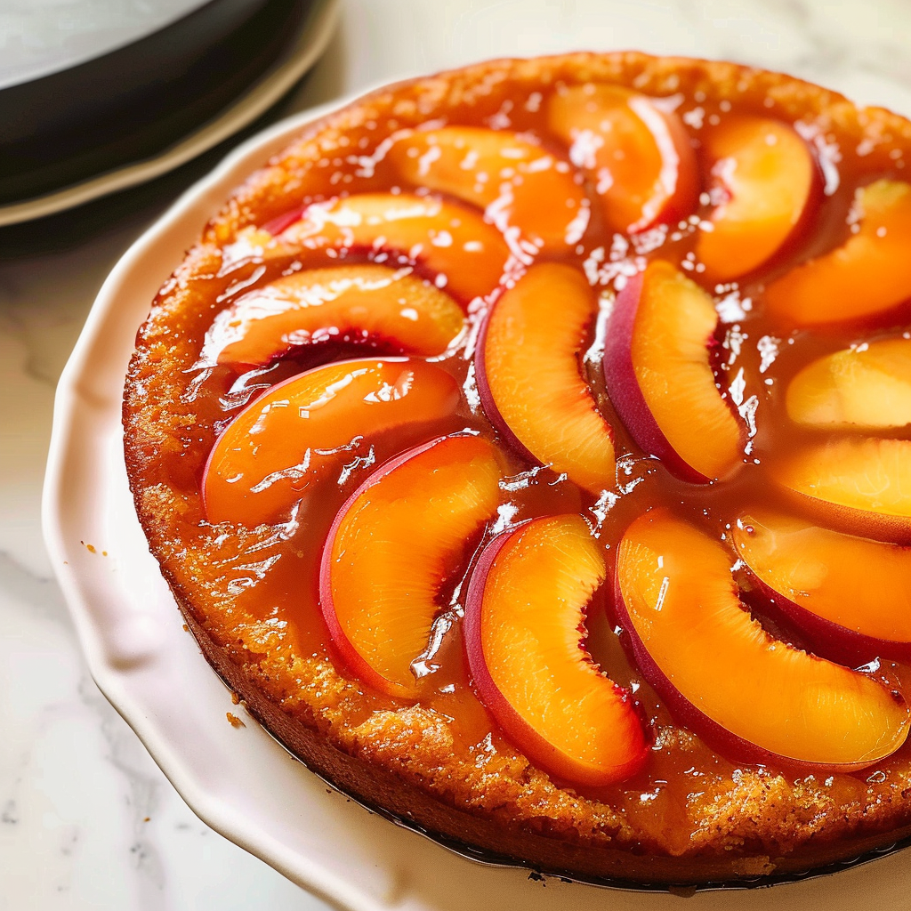 Easy Peach Upside-Down Cake Recipe