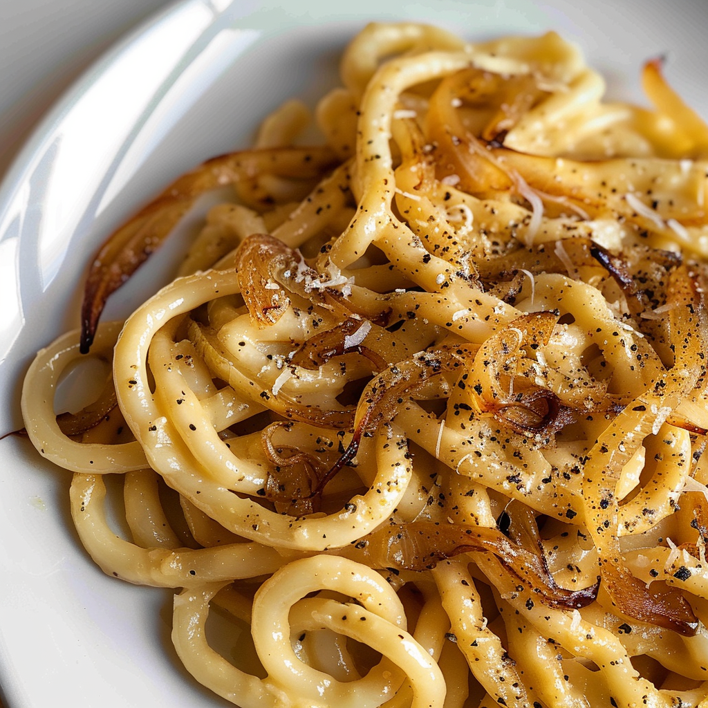 Amazing Easy Cacio e Pepe with Caramelized Onions Delight