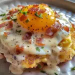 Amazing Egg Topped Hash Browns With Bacon Gravy Delight