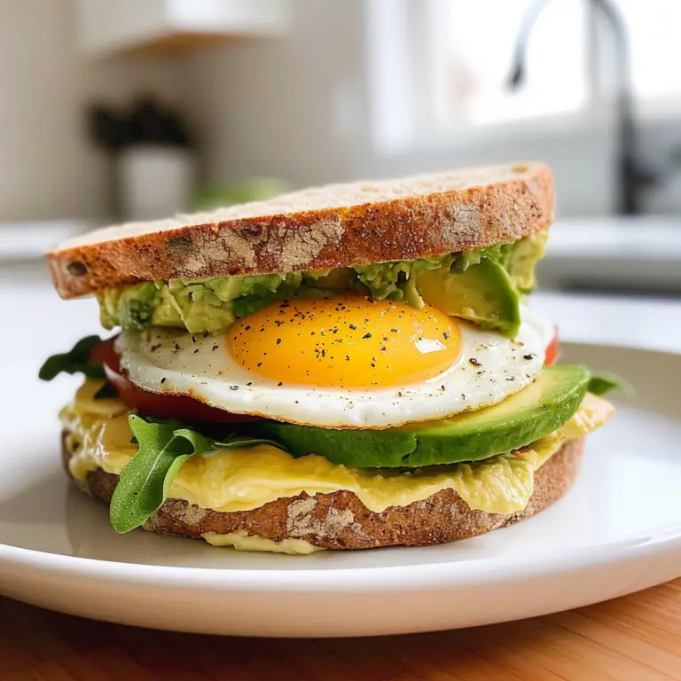 Amazing Egg and Avocado Breakfast Sandwich Delight
