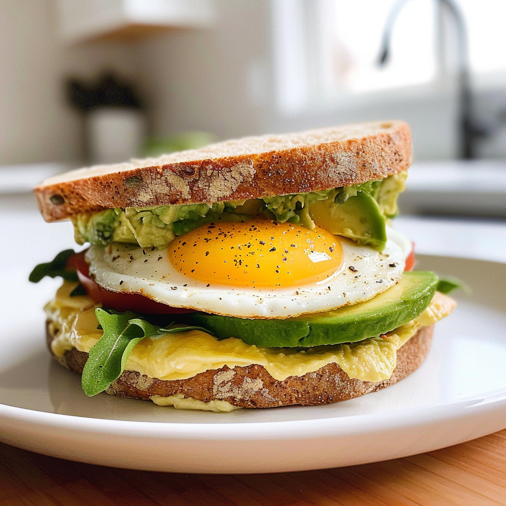 Amazing Egg and Avocado Breakfast Sandwich Delight
