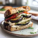 Amazing Eggplant and Feta Sandwich with Olive Spread Delight