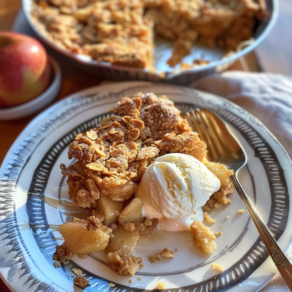 Incredible Father’s Day Apple Crisp with Vanilla Ice Cream