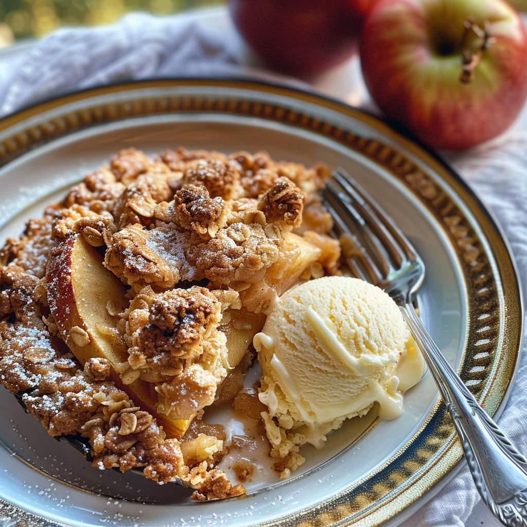Father’s Day Apple Crisp with Vanilla Ice Cream