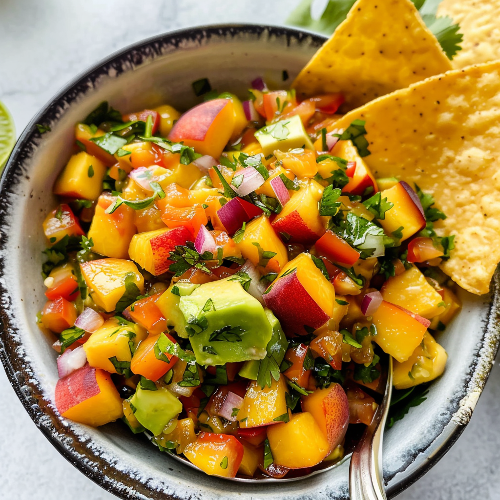 Amazing Fresh Peach Salsa for Tacos or Chips Delight