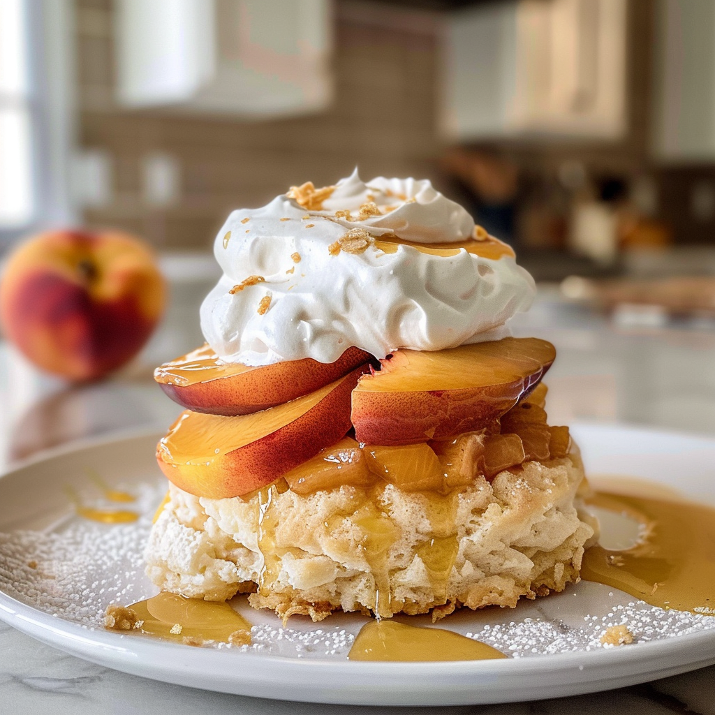 Fresh Peach Shortcake with Whipped Cream