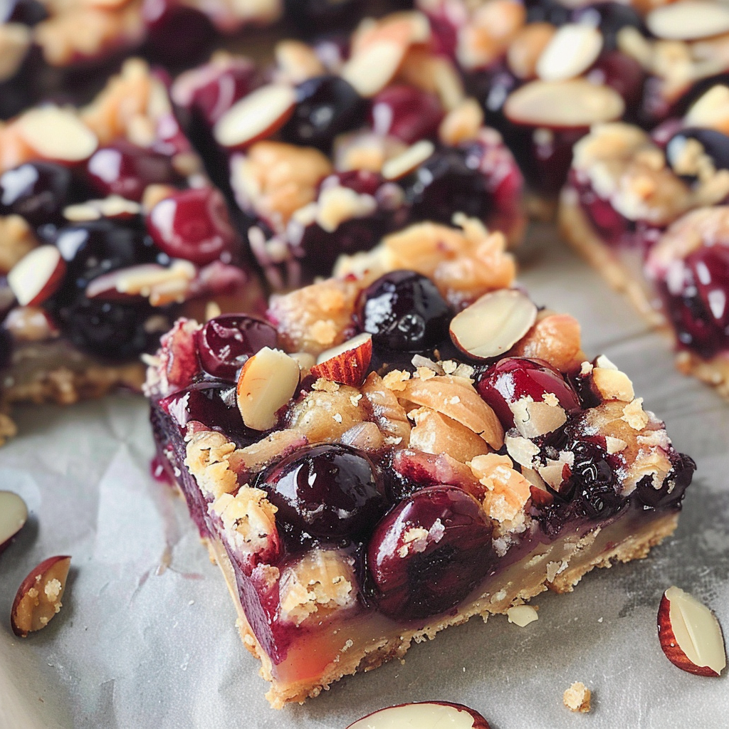 Fresh cherry almond bars recipe