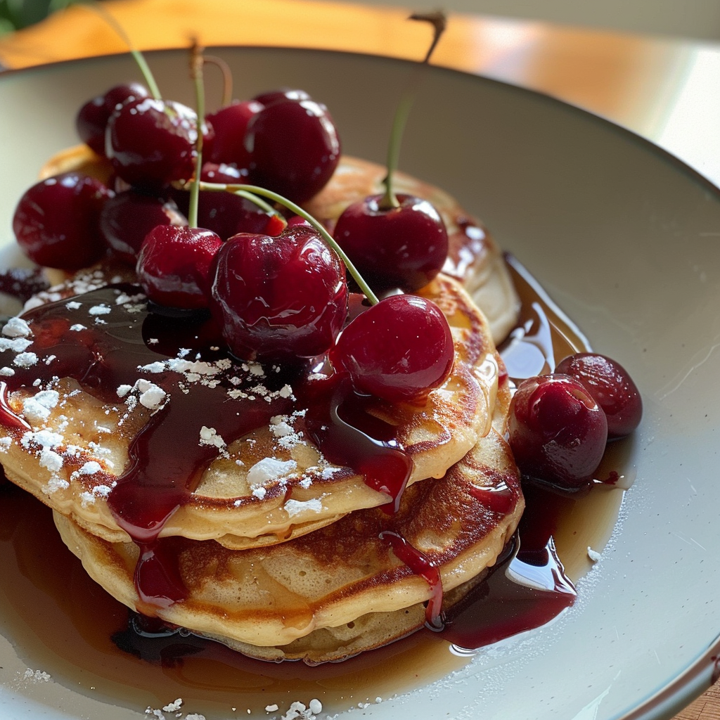 Fresh cherry pancakes recipe
