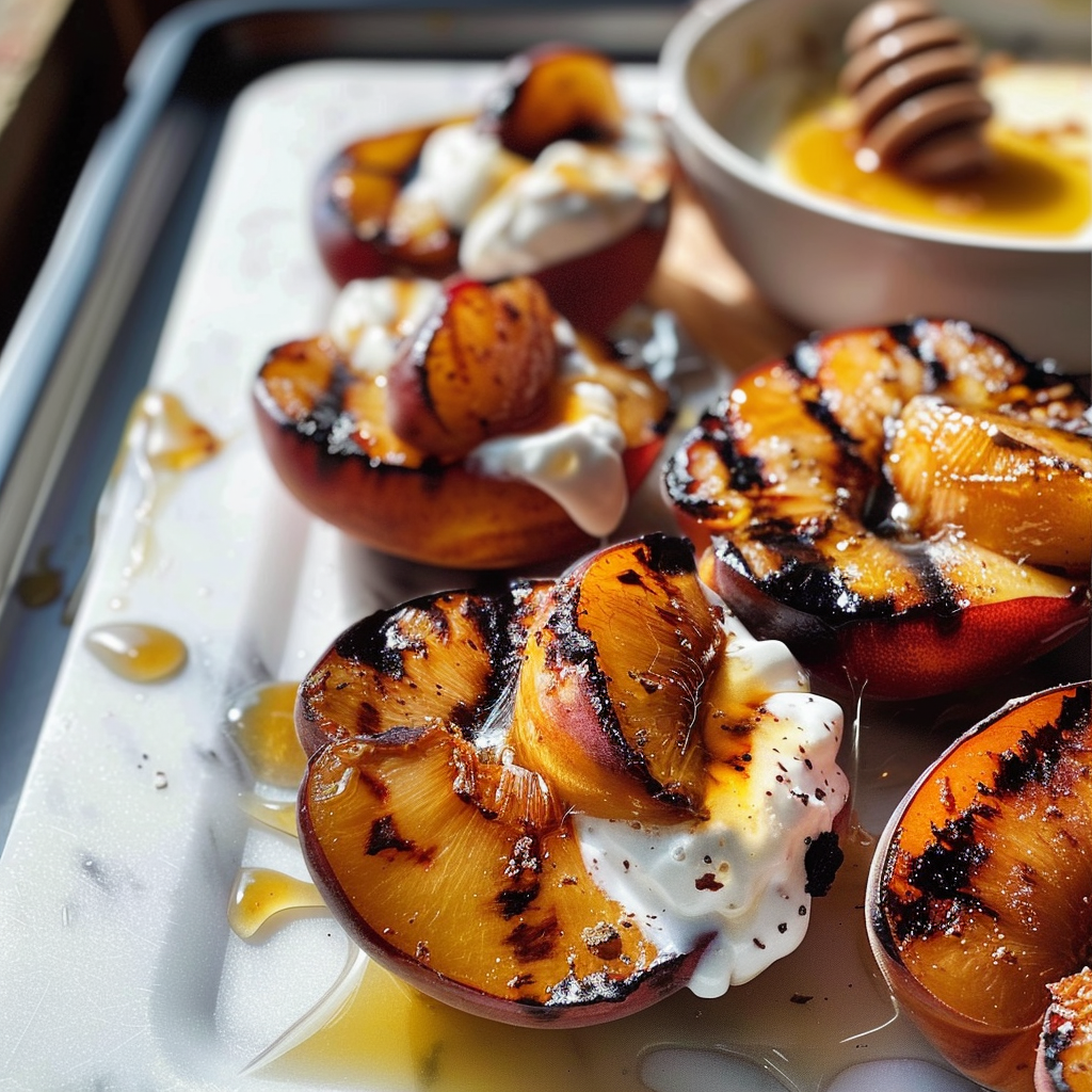 Amazing Grilled Nectarines with Yogurt and Honey Bliss
