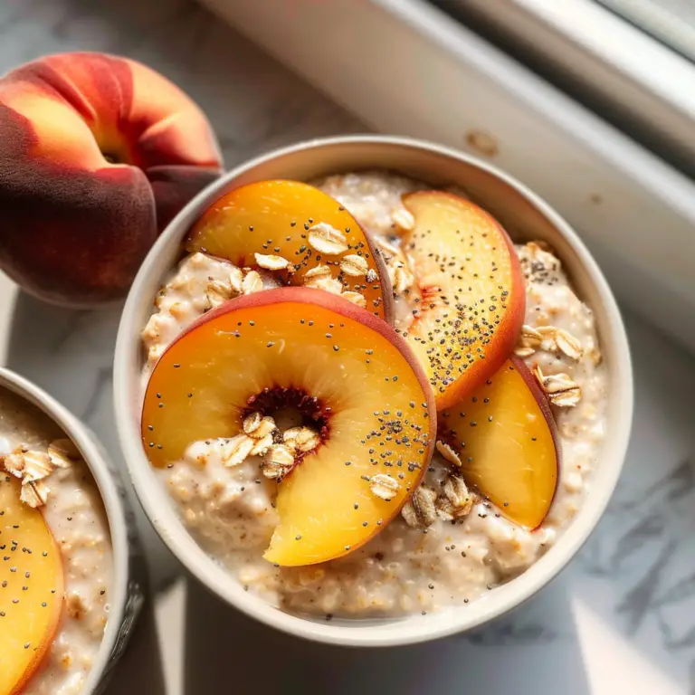 Amazing Healthy Overnight Oats with Peaches Delight