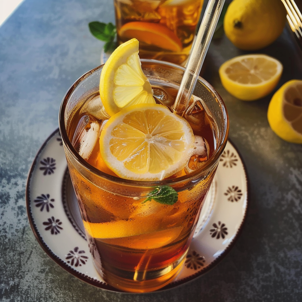 Herbal iced tea summer drink no alcohol Cold Brewed Lemon